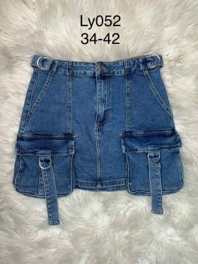 Spódnica krótka jeansowa damska , size 34-42 paczka 10szt,