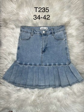Spódnica krótka jeansowa damska , size 34-42 paczka 10szt,