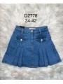Spódnica krótka jeansowa damska , size 34-42 paczka 10szt,