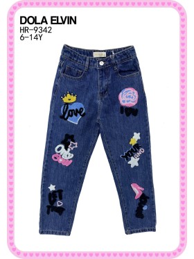 Spodnie jeans dzieciece rozm 6-14 lat, paczka 5szt, 1 kolor