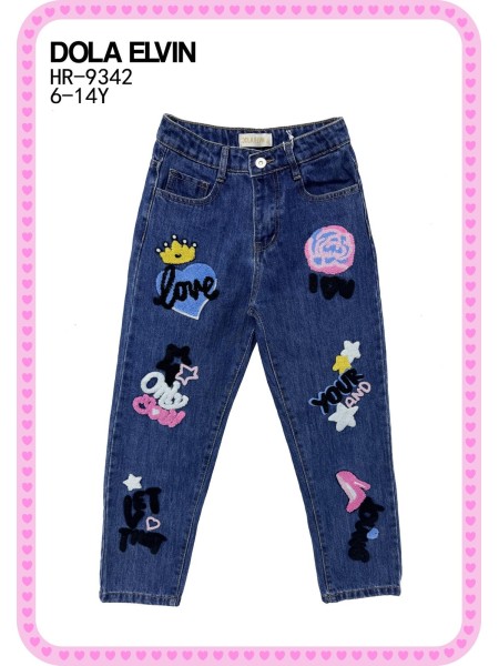 Spodnie jeans dzieciece rozm 6-14 lat, paczka 5szt, 1 kolor