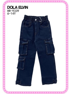 Spodnie jeans dzieciece rozm 6-14 lat, paczka 5szt, 1 kolor