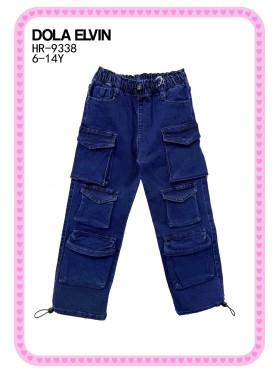 Spodnie jeans dzieciece rozm 6-14 lat, paczka 5szt, 1 kolor