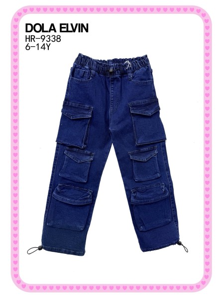 Spodnie jeans dzieciece rozm 6-14 lat, paczka 5szt, 1 kolor