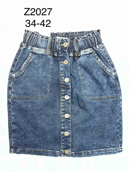 Spódnica krótka jeansowa damska , size 34-42 paczka 10szt,