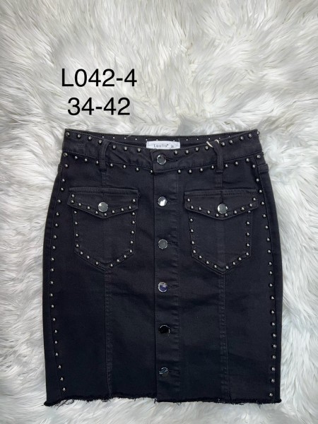 Spódnica krótka jeansowa damska , size 34-42 paczka 10szt,