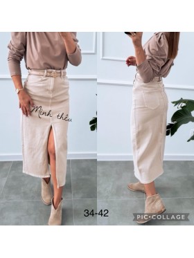 Spódnica długa  jeansowa damska , size 34-42 paczka 10szt,