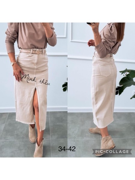 Spódnica długa  jeansowa damska , size 34-42 paczka 10szt,