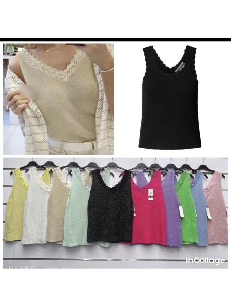 Bluzki damskie wloskie, Size uni ,paczka 6szt,mix kolor