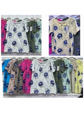 Bluzki damskie wloskie, Size uni ,paczka 6szt,mix kolor