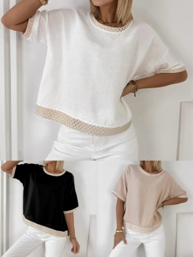 Bluzki damskie wloskie, Size uni ,paczka 6szt,mix kolor