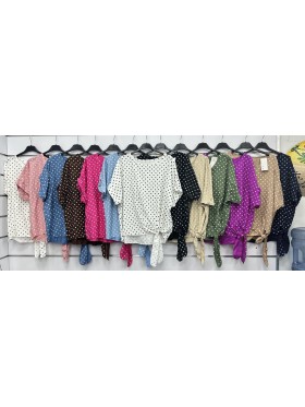 Bluzki damskie wloskie, Size uni ,paczka 6szt,mix kolor