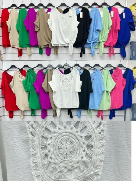 Bluzki damskie wloskie, Size uni ,paczka 6szt,mix kolor