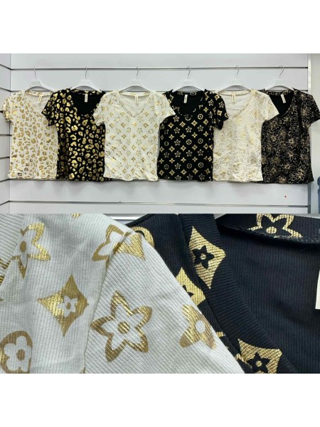 Bluzki damskie wloskie, Size uni ,paczka 6szt,mix kolor