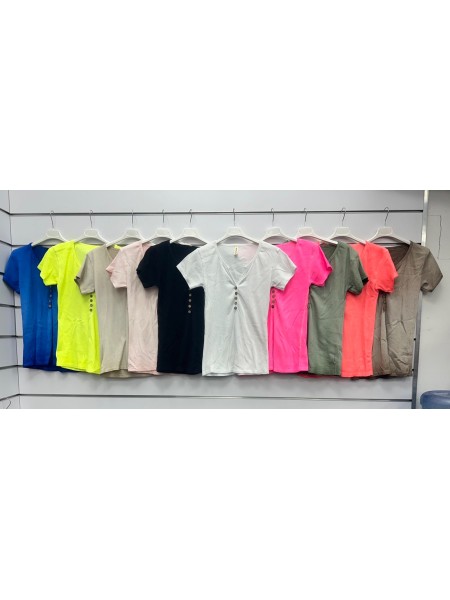 Bluzki damskie wloskie, Size uni ,paczka 6szt,mix kolor