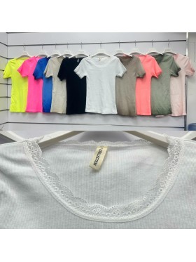 Bluzki damskie wloskie, Size uni ,paczka 6szt,mix kolor