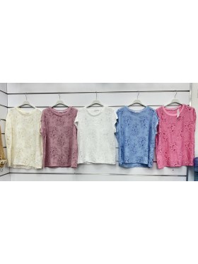 Bluzki damskie wloskie, Size uni ,paczka 6szt,mix kolor