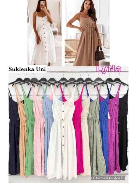 Sukienki damskie wloskie, Size uni ,paczka 6szt,mix kolor