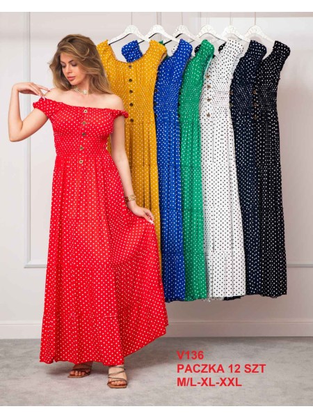 Sukienki damskie, Size m-2xl ,paczka 12szt,mix kolor