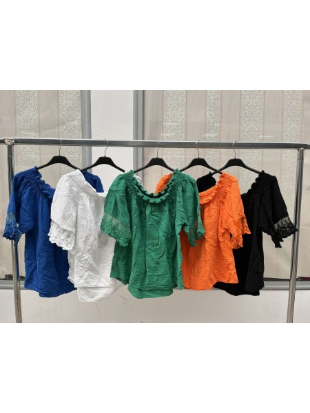 Bluzki damskie wloskie, Size uni ,paczka 6szt,mix kolor