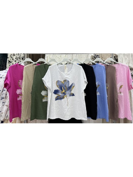 Bluzki damskie wloskie, Size uni ,paczka 6szt,mix kolor