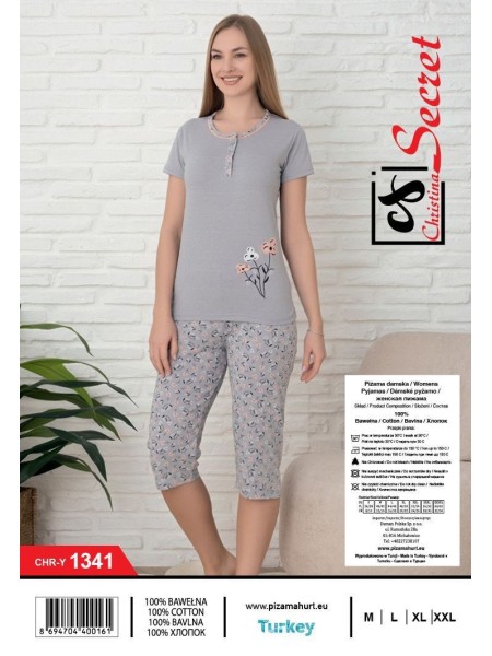 Piżama DAMSKA  tureckie, Size m-2xl,paczka 12szt,1kolor
