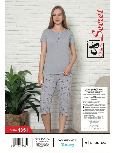 Piżama DAMSKA  tureckie, Size m-2xl,paczka 12szt,1kolor