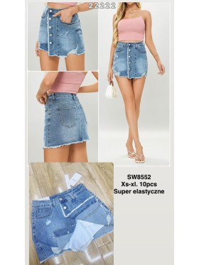 Spódnica krótka jeansowa damska ,size xs-xl, paczka 10szt,