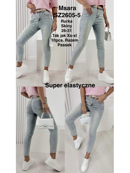 Jeansy damskie Msara ,size 26-31, paczka 10szt,