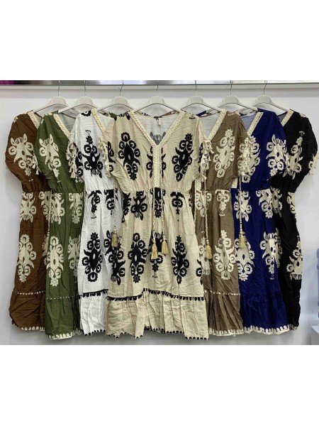 Sukienki damskie wloskie, Size uni,paczka 6szt,mix kolor