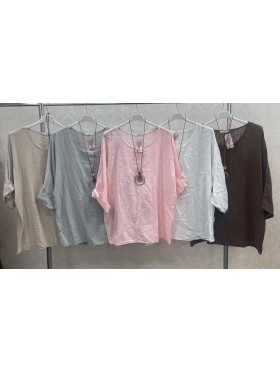 Bluzki  damskie wloskie, Size uni,paczka 6szt,mix kolor