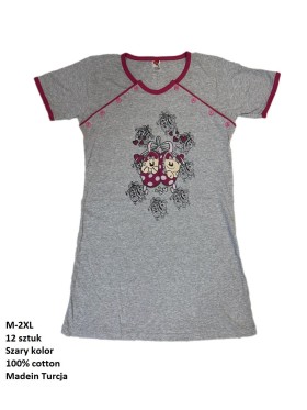 Koszule nocne damskie , Size m-2xl,paczka 12szt,szary kolor