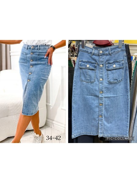 Spódnica długa  jeansowa damska ,size 34-42, paczka 10szt,