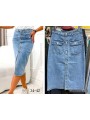 Spódnica długa  jeansowa damska ,size 34-42, paczka 10szt,