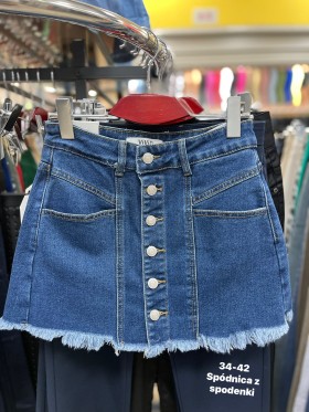 Spódnica krótka jeansowa damska ,size 34-42, paczka 10szt,