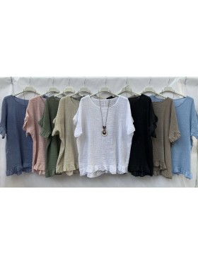 Bluzki damskie wloskie, Size uni,paczka 6szt,mix kolor