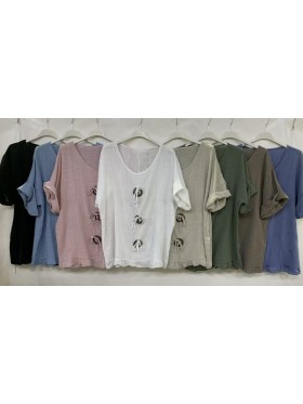 Bluzki damskie wloskie, Size uni,paczka 6szt,mix kolor