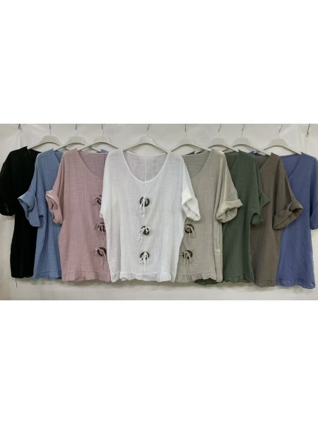 Bluzki damskie wloskie, Size uni,paczka 6szt,mix kolor