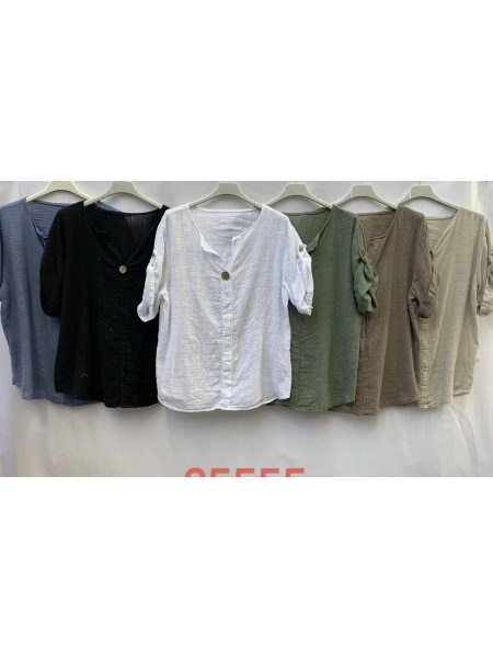 Bluzki damskie wloskie, Size uni,paczka 6szt,mix kolor