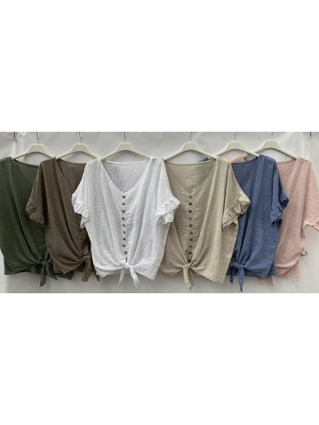 Bluzki damskie wloskie, Size uni,paczka 6szt,mix kolor