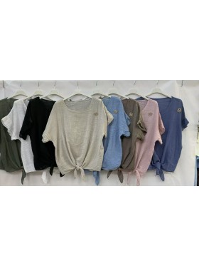 Bluzki damskie wloskie, Size uni,paczka 6szt,mix kolor