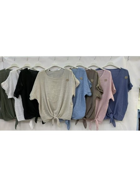 Bluzki damskie wloskie, Size uni,paczka 6szt,mix kolor