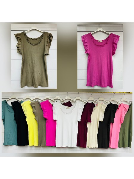 Bluzki damskie wloskie, Size uni,paczka 6szt,mix kolor