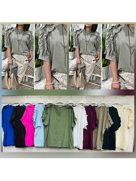 Bluzki damskie wloskie, Size uni,paczka 6szt,mix kolor