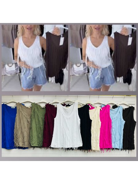 Bluzki damskie wloskie, Size uni,paczka 6szt,mix kolor
