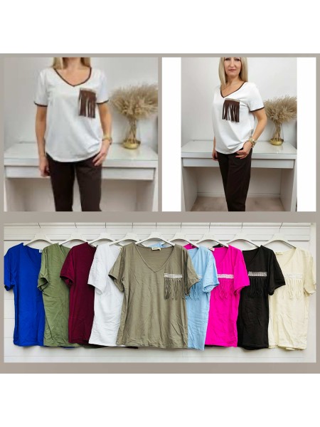 Bluzki damskie wloskie, Size uni,paczka 6szt,mix kolor