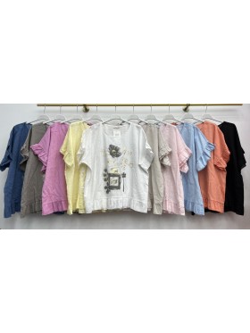 Bluzki damskie wloskie, Size uni,paczka 6szt,mix kolor