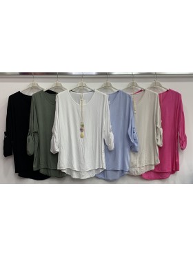 Bluzki damskie wloskie, Size uni,paczka 6szt,mix kolor