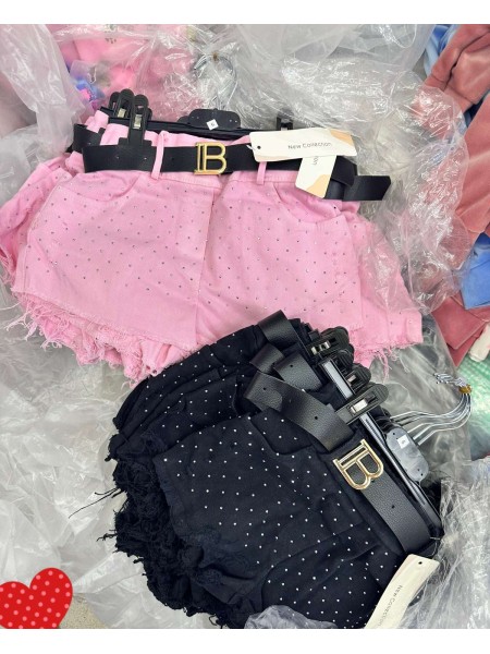 Spodenki jeans dzieciece wloski 6-16 lat, paczka 6szt, 1 kolor