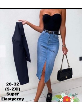 Spódnica długa Jeansowa damska ,size s-2xl, paczka 12szt,